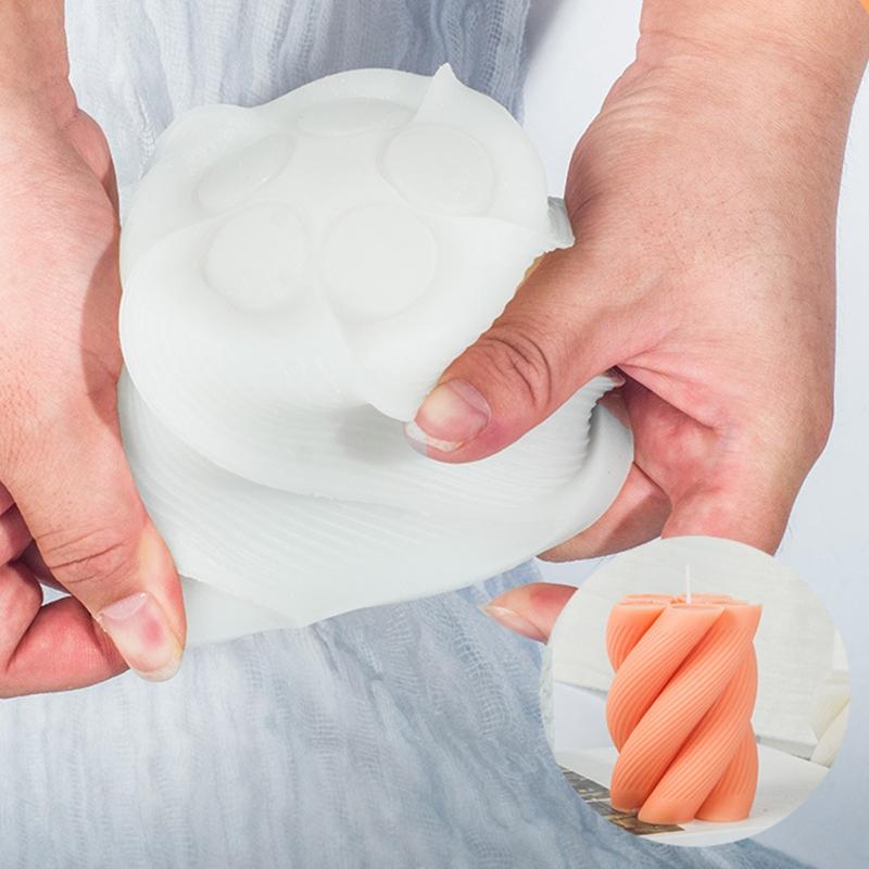 Candle Mold  3-D Silicone Candle Mold Cylinder Molds Epoxy Mould for Candle Making DIY Aromatherapy Candles Wax Handmade