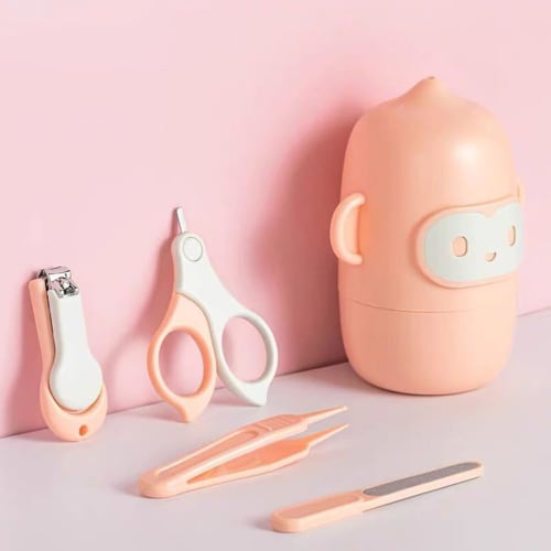 HOLIDYOYO Baby Nail Clipper Set, Pink, Compact and Lightweight, Made of ABS Stainless Steel, Anti-Cut Design, for Children's Nail Clippers, Nose and E
