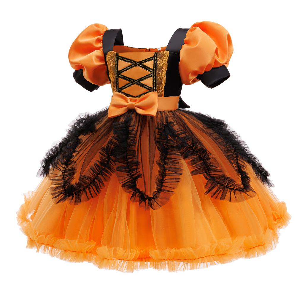 Halloween Hexenkostüm: Unregelmäßiger Netzrock & Puffärmelkleid mit Hut