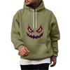 Men's Halloween Print Pullover Hoodie for Holiday Party and Cold