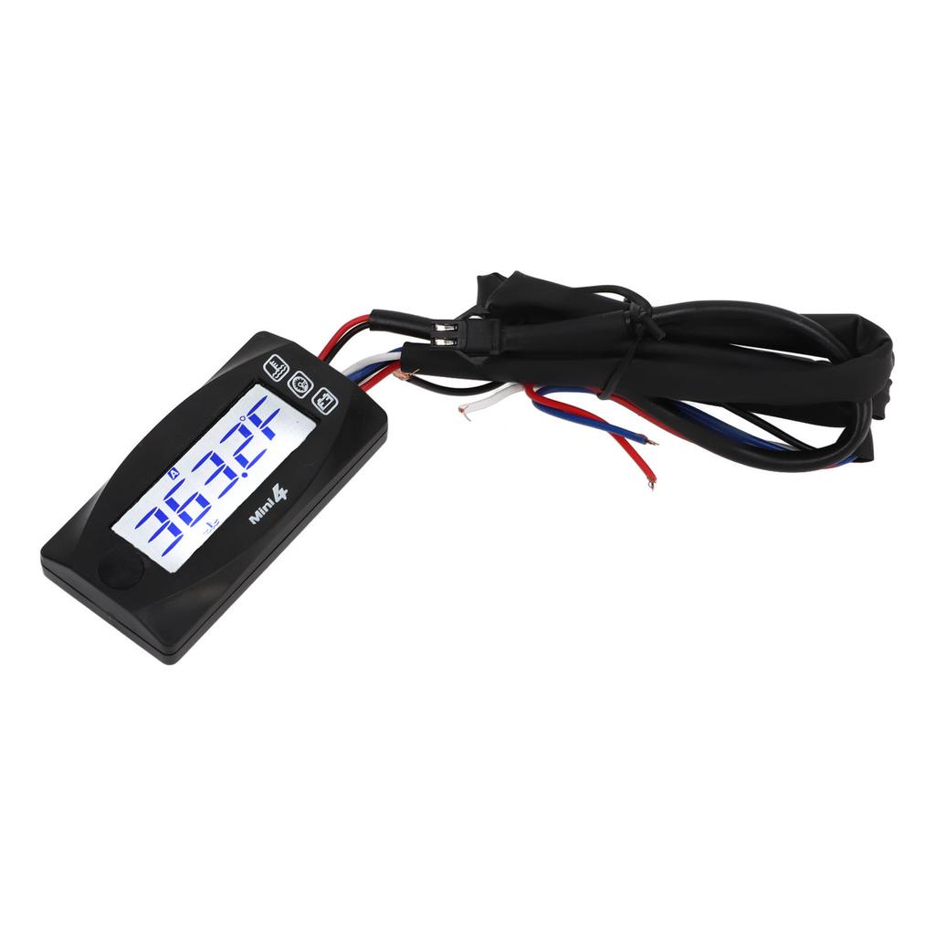 4 In 1 Motorcycle Thermometer LCD Digital Oil Temperature Time Voltage Speed Display Meter DC12V