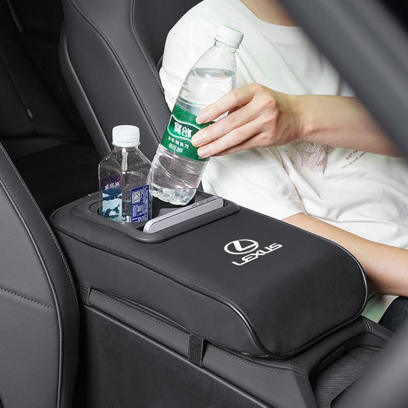 Avec 2 Porte-gobelets Console Centrale de Voiture Coussin d'Accoudoir Cuir PU Pad d'Accoudoir Pour Lexus IS250 IS200 CT200h GS300 LS430 RX450h LX