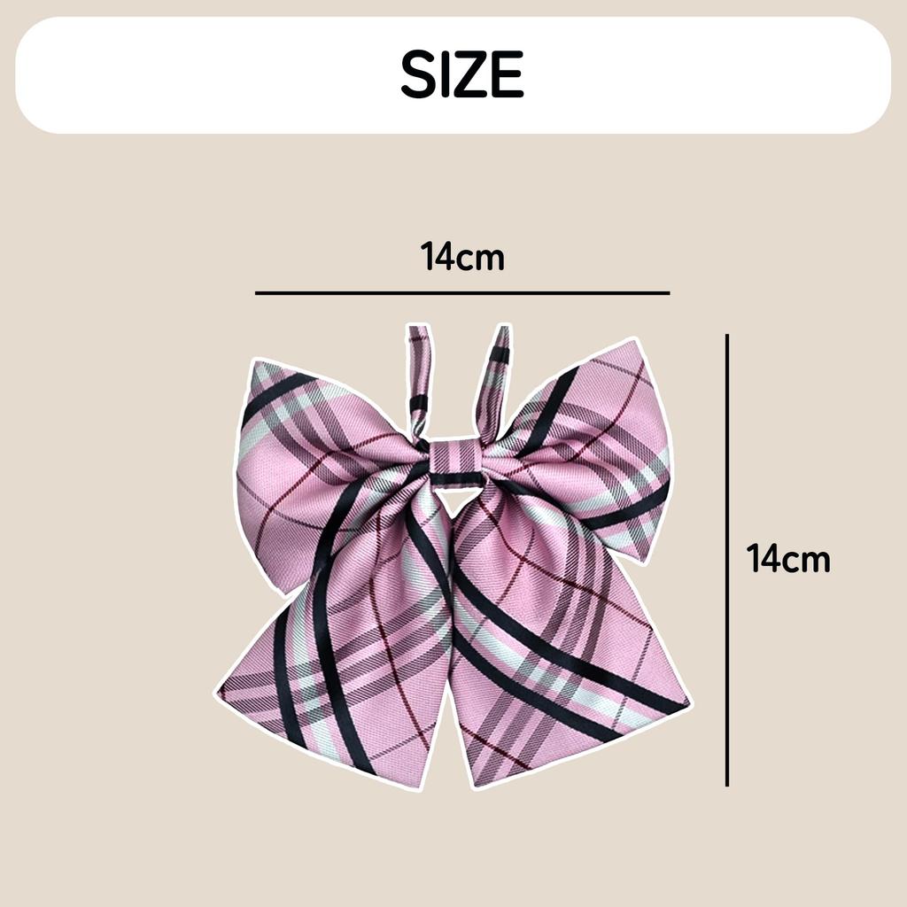 Adjustable School Ribbon, Checkered, Yellow, Bow, Solid Color, for Junior and Senior High School Students, Girls' Uniform Accessories, Multiple