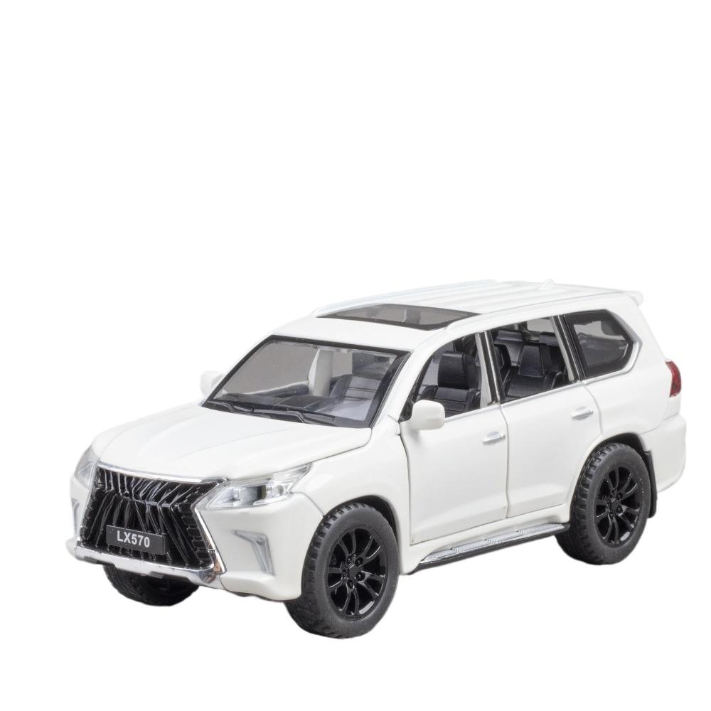 1/32 Scale LEXUS LX570 SUV Alloy Off Road Diecast Metal Model Sound & Light Toy Home Decoration Trendy Ornaments Children Toy Present