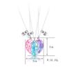 Kids Pendant Necklace Set Alloy Heart Charm Magnetic Pink Blue Purple Trio Sweet Style Childrens Jewelry