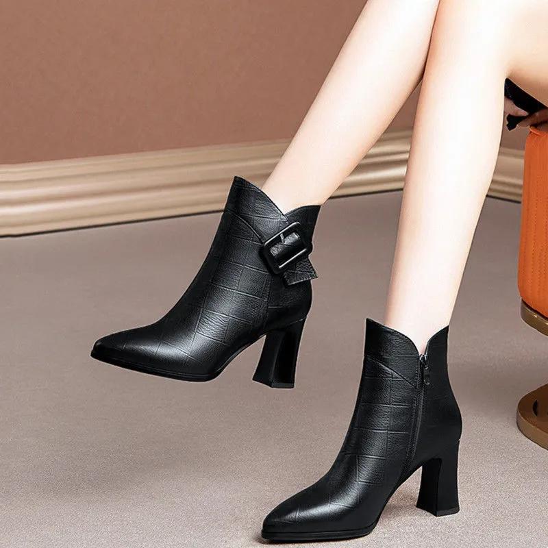 

Cresfimix Botas Femininas Модные элегантные красивые высококачественные черные сапоги на высоком каблуке для женщин, классические осенние туфли A1515 35