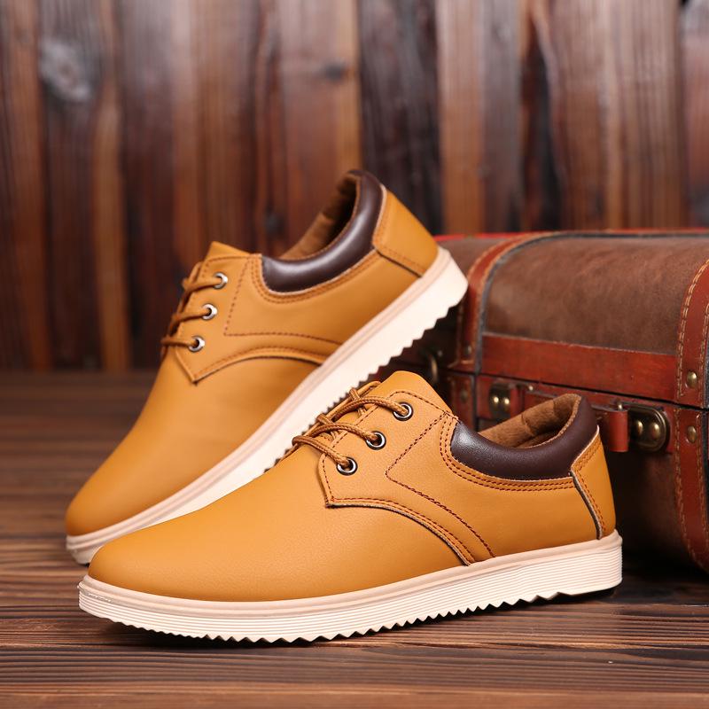 Men's Waterproof Non-Slip Leather Casual Work Shoes - Large Size, Trendy Spring Design