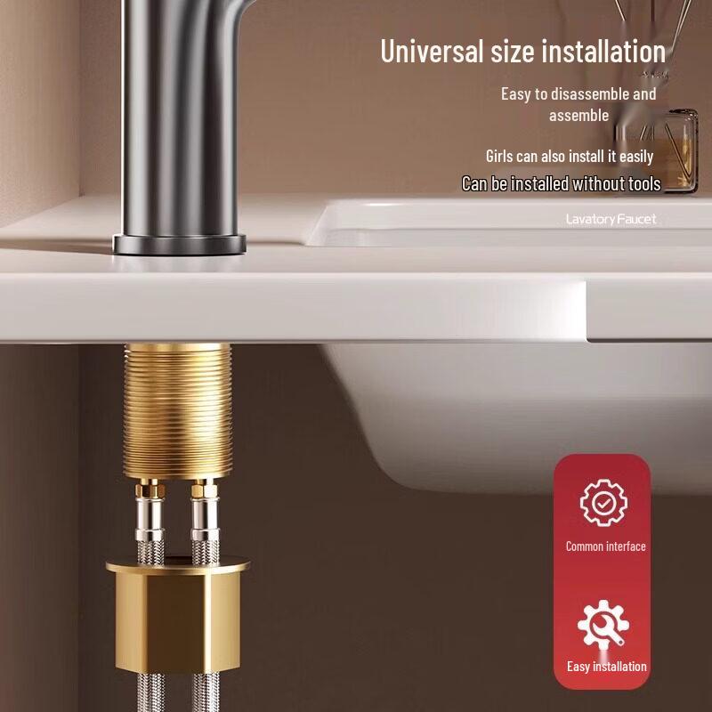 Gunmetal Grey Stainless Steel Single Cold Basin Faucet