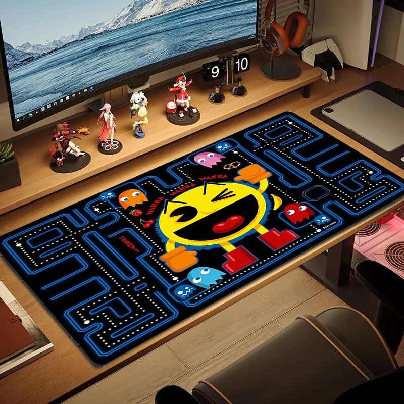 Pacman Color Mouse Pad Large Gaming Table Cushion Non-slip Laptop Tablet Big Mousepad XXL Mat Mini PC Playmat With Lock Edge