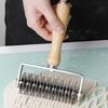 1pc Stainless Steel Pizza Grid Roller with Wooden Handle , Perfect for Dough, Cookies, Bread, and Pastry Cuts , Ideal for Baking and Pastry Decorating