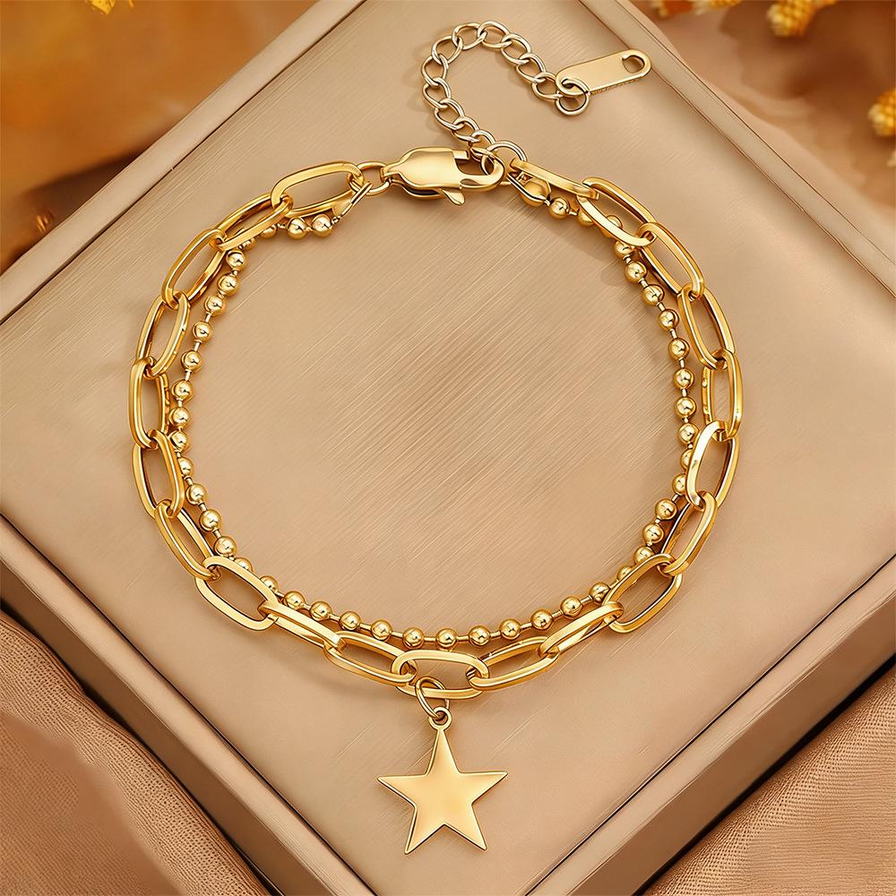 Korean Fashion Titanium Steel Diamond Inlaid Women's Luxury Bracelet
