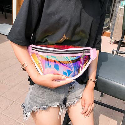 Transparent Waist Bag Waterproof Mini Fanny Pack Iridescent Belt Bag