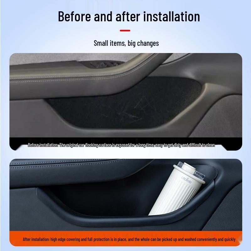 Tesla Model Y Model 3 Türschlitz-Aufbewahrungsbox mit Samtpads zum Schutz