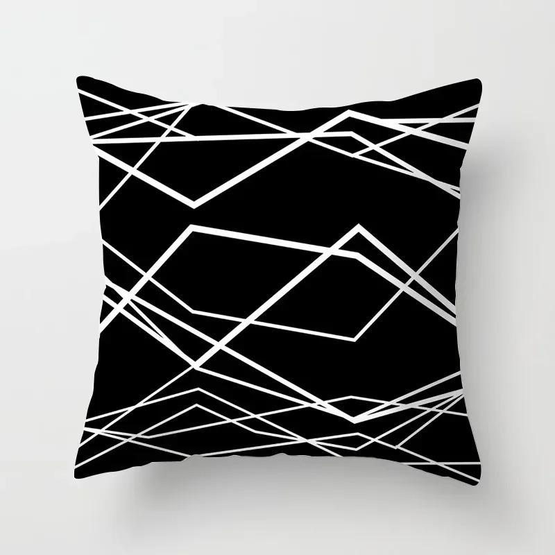 High-grade Black and White Geometric Irregular Pattern Pillowcase Office Living Room Home Pillowcase Car Ornaments