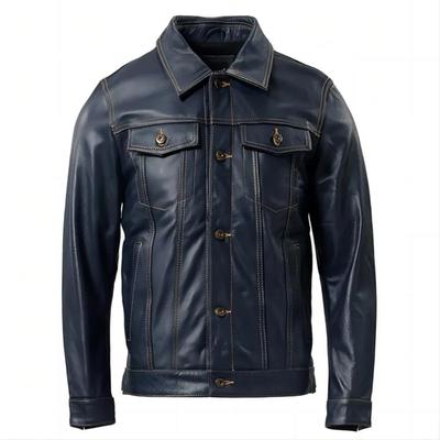 Tamanho chinês clássico 507 estilo jaqueta de couro de vaca real para homens azul preto slim fit casaco de pele genuína roupas masculinas outono tamanho asiático