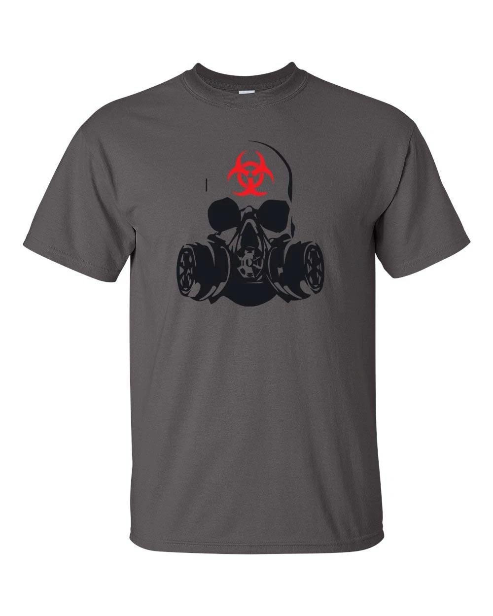 Zombie Gas Mask Bio Hazard Zombies Warfare Dead Men s 100% Cotton T-shirt Mens Tees Top 19 2XL