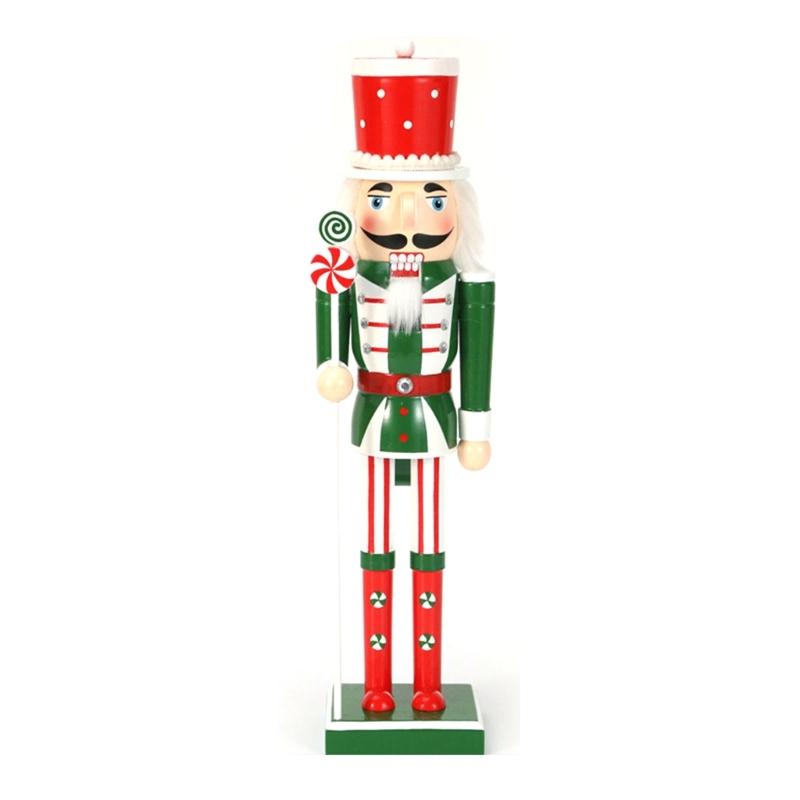 Christmas Nutcracker Wooden Retro Nutcracker Soldier Figurine Display for Kitchen Christmas Decorations