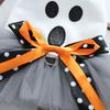 Halloween Ghost Print Polka Dot Bow Tulle Dress Small Dogs Maltese Costume Pet Outfit