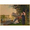 Monet Oil Painting Retro Kraft Paper Poster for Restaurant, Bar, Cafe Wall Decor