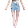 Light Blue Women's Denim Shorts, Bow Detail, Summer Slimming, Leg-Lengthening Hot Pants