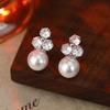 Premium Pearl Stud Earrings S925 Silver Needle Elegant Exquisite Earrings Retro Temperament Versatile Earrings