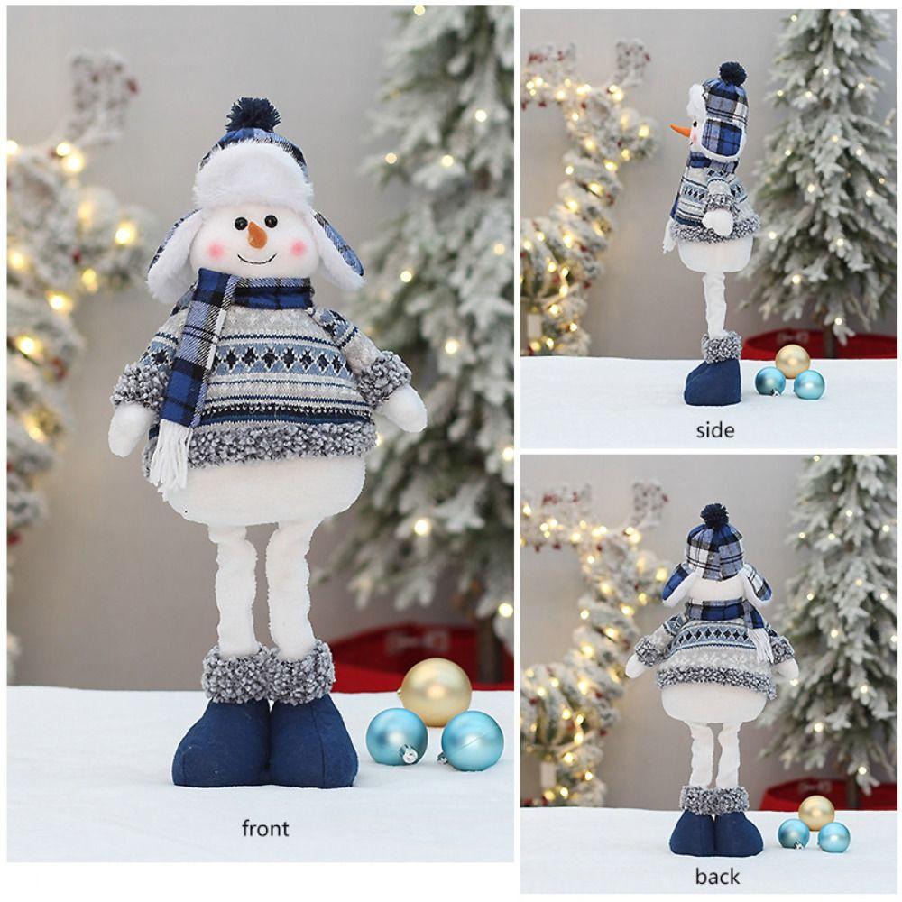 New Cloth PP Cotton Snowman Doll White Blue 50cm Snowman Toys Soft Christmas Decor Dolls Kids Gift