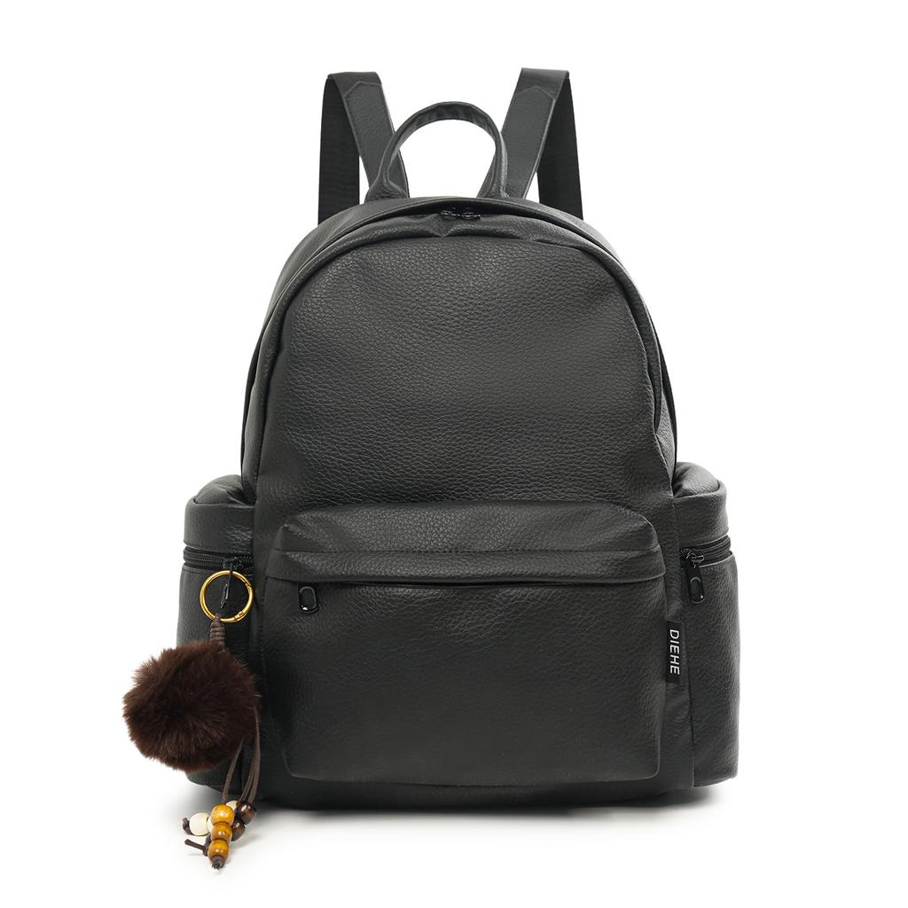 Schoolbag Backpack 1011 New Pu Soft Leather High-end Sense Female College Students Simple and Simple Versatile Commuter Backpack