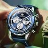 Luxury Quartz Watch for Men Chronograph Moon Phase Waterproof Multifunction Leather Men's Wristwatches