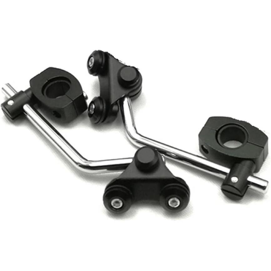 Universal Motorcycle Windscreen Bracket Frame 7/8  22mm / 1  25mm Support Holder Standard Handleba Motorcycle Accessories(Chrome) чёрный