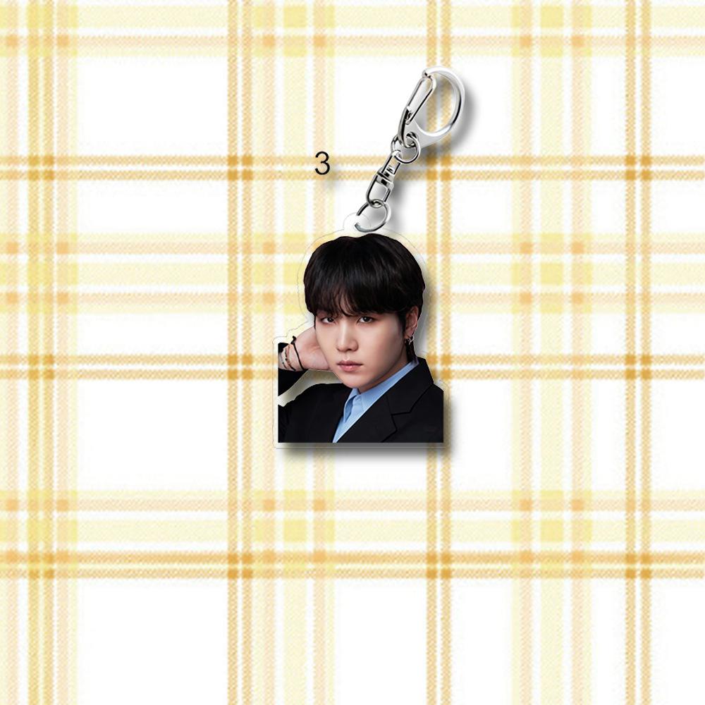 BTS Klíčenka s akrylovým přívěskem s fotografií v obleku, Bangtan Boys Klíčenka s fotografií ve formálním oblečení, Kpop Idol Přívěsek na tašku pro fanoušky ARMY