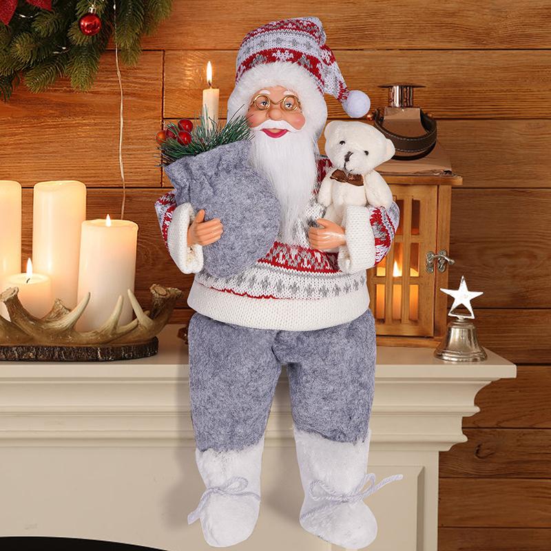 1PC Festive Santa Claus Decor for Shop Displays Handcrafted Santa Ornament for Mantle