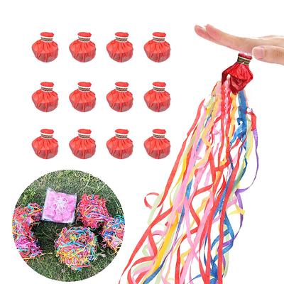 10 Stück Handgeworfene Farbige Bänder, Spinnenseide, Geburtstagsparty, Bühnenmagie, Hochzeitsatmosphären-Requisiten, Weihnachtsdekorations-Requisiten