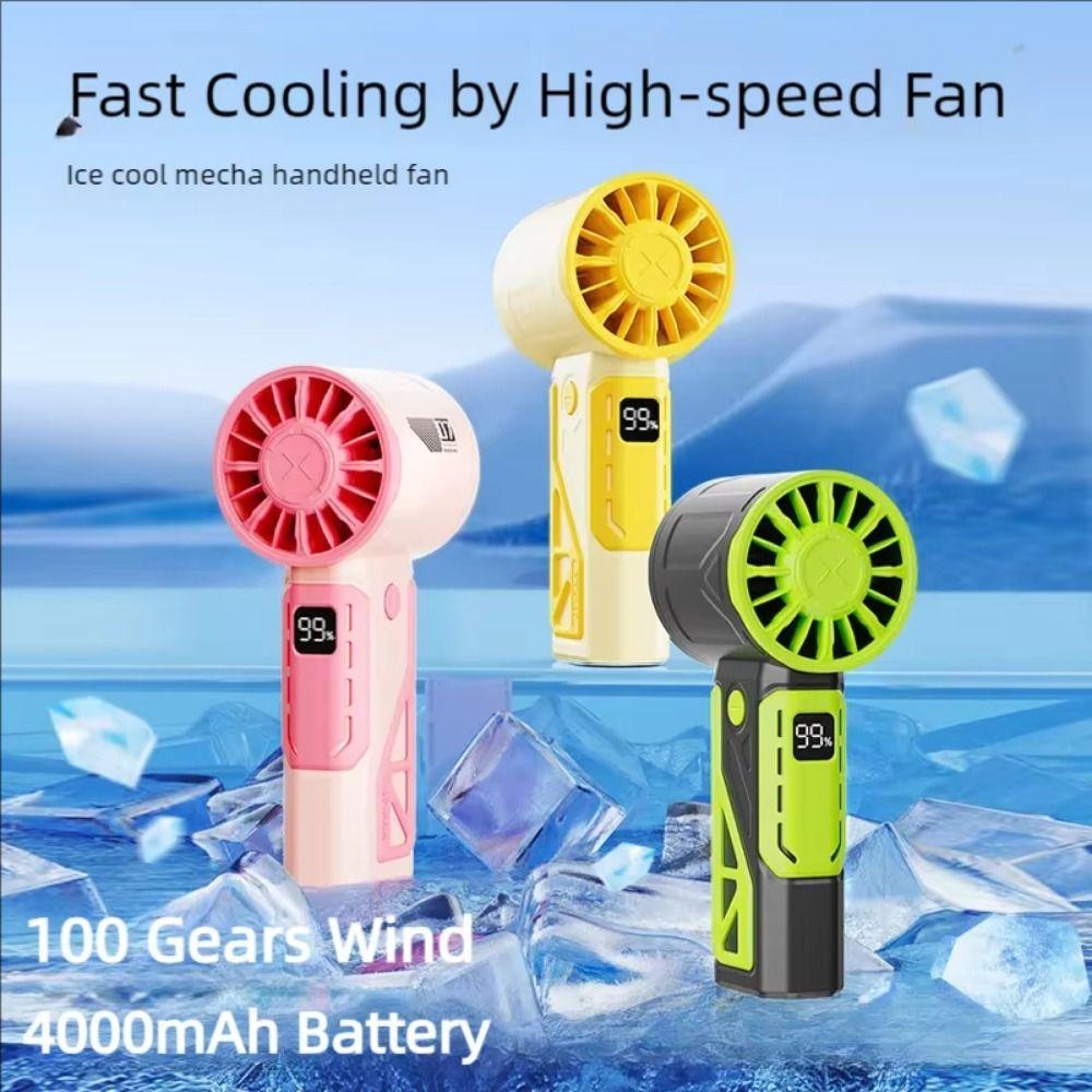 

Low Noise Mini High-speed Fan 100 Gear Wind Fast Cooling Fan Handheld Turbo Fan Travel жовтий