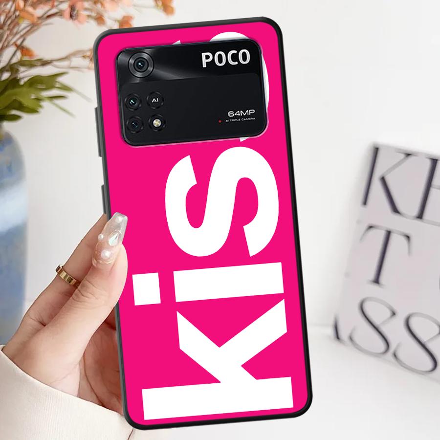 

Letters Kiss Funda Phone Cover Case for Xiaomi Poco F8 F3 M5 C75 F1 X3 X4 X5 X7 Pro C61 C71 C50 M3 M4 M7 Pro Poco x7 pro