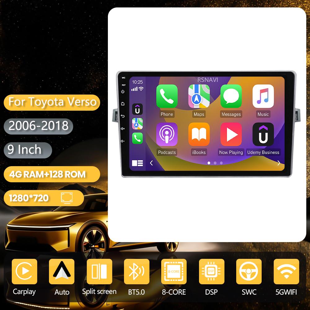 Android 16 for Toyota Verso 2010 2011 2012 2013 2014 2015 2016 Carplay Auto Stereo Video BT Video Autoradio App Control WIFI+4G