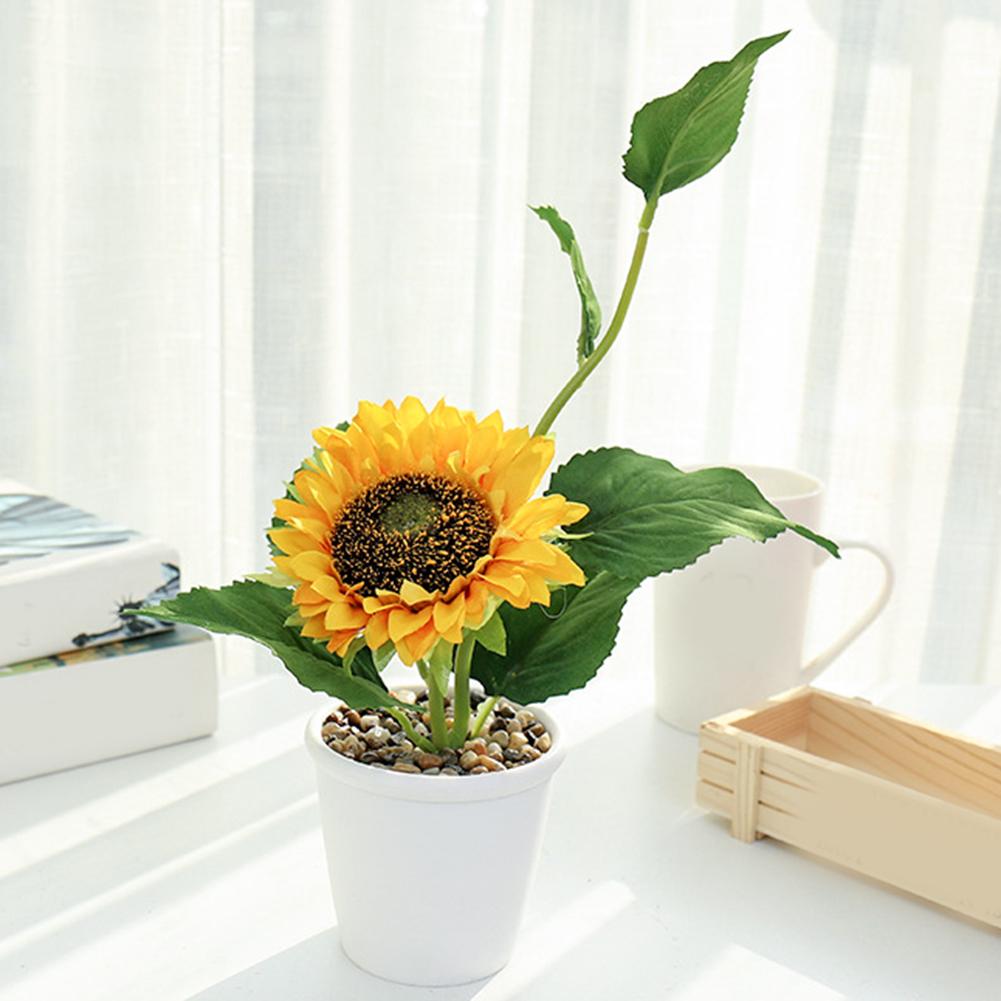 Artificial Flower Potted Plant Sunflower Always Looks Fresh Overall Height Suitable For Decorating Living Rooms