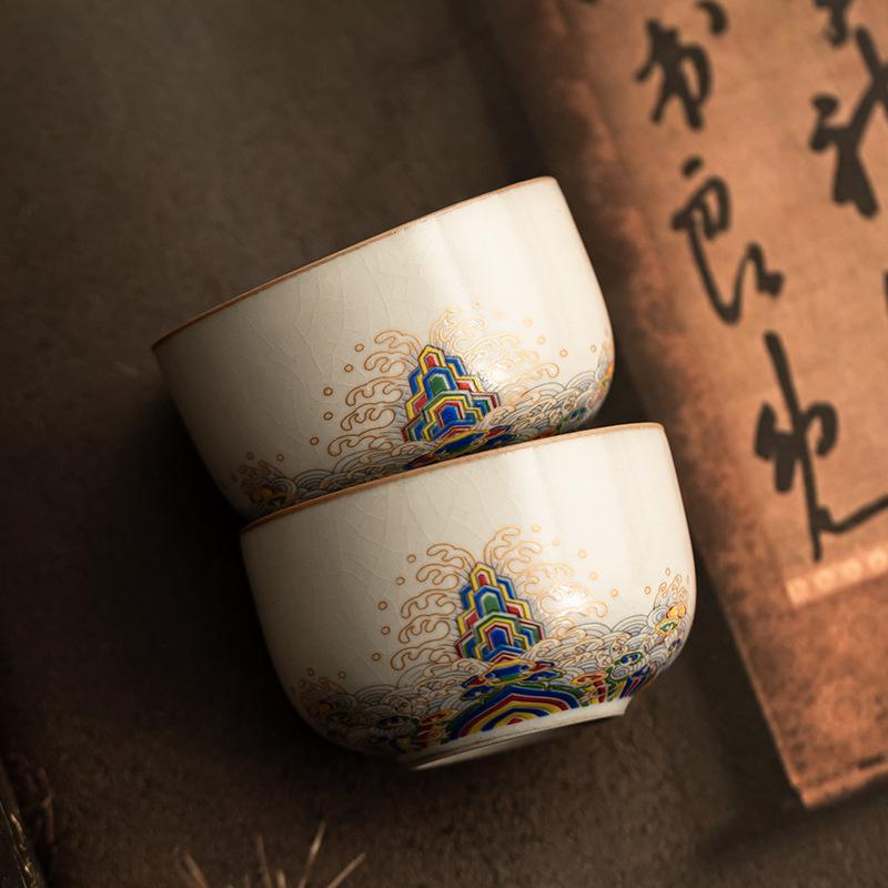 Ru Ofen Keramik Teetasse Teetasse Meistertasse Haushalt Einfach Chinesische Kung Fu Teetasse Kleine Teetasse