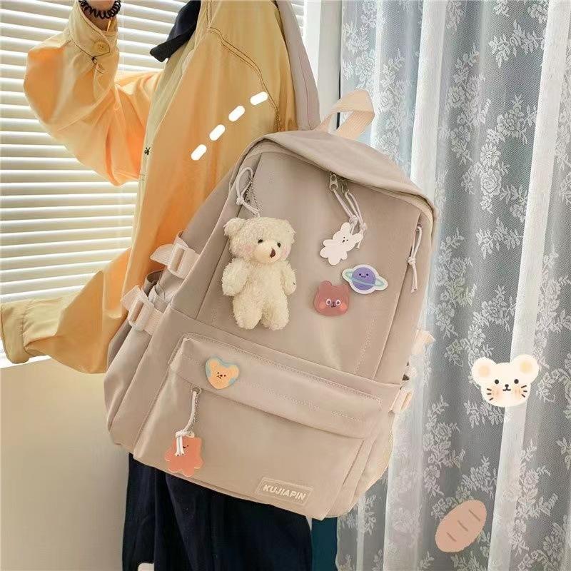 Schoolbag New Harajuku School Bag Student Large Capacity Niche Fresh Trend Backpack Tooling Wind Hunt Simple Backpack