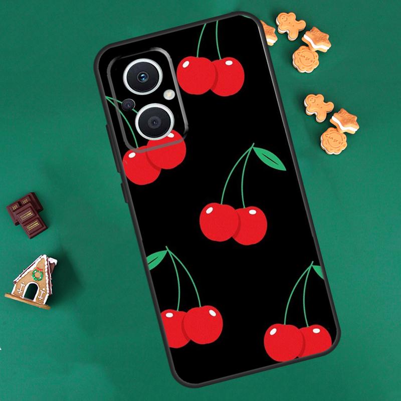 Black Pink Cherry Case For OPPO Reno 10 Pro 4Z 5Z 8T 4 5 6 7 8 Lite OPPO Find X6 Pro X3 X2 Neo X5 Lite Cover