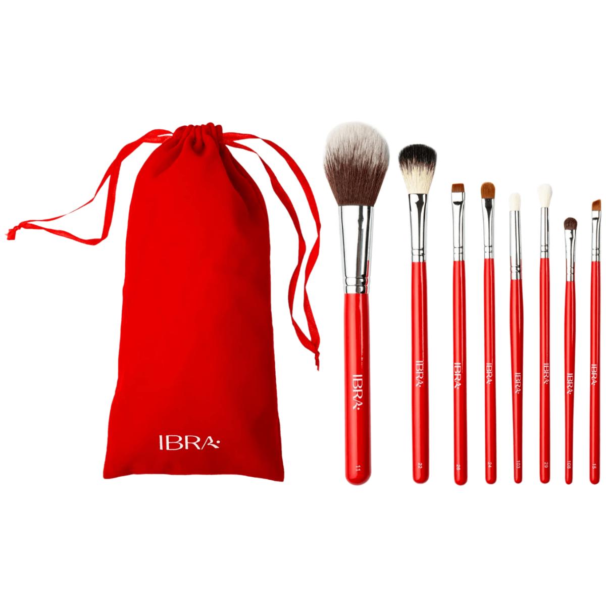 

IBRA Makeup - Zestaw 8 pędzli do makijażu Red