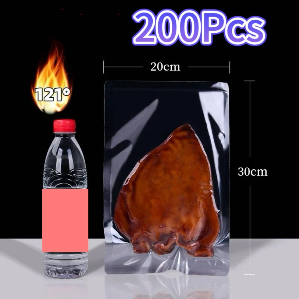 100pcs Vacuum Sealer Bags, Vacuum Airtight Compression Bag, Transparent Food Packaging Bag, For Kitchen Meat,Fruit And Vegetable