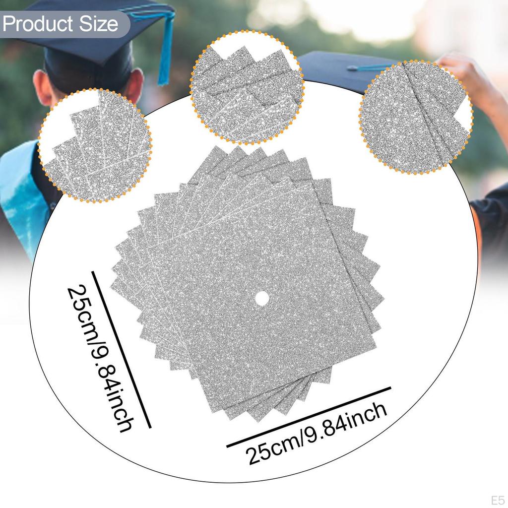 12 Pieces Construction Paper 9.8 X Craft DIY Graduation Cap Decorations Kit