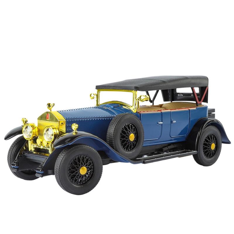 

1/24 Rolls-Royce Phantom I Alloy Retro Luxy Car Model Diecast Metal Classic Old Vehicles Car Model Sound and Light Kids Toy Gift синій