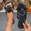 Fashion Women Slippers Flower Flat Flip Flops Woman Sandals Boho Style Braided Band Ladies Slippers Casual Shoes Non Slip Slides Women