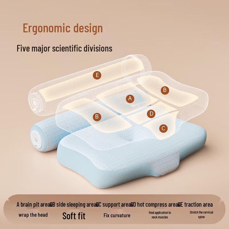 CLORIS Neck Traction & Heat Massage Pillow