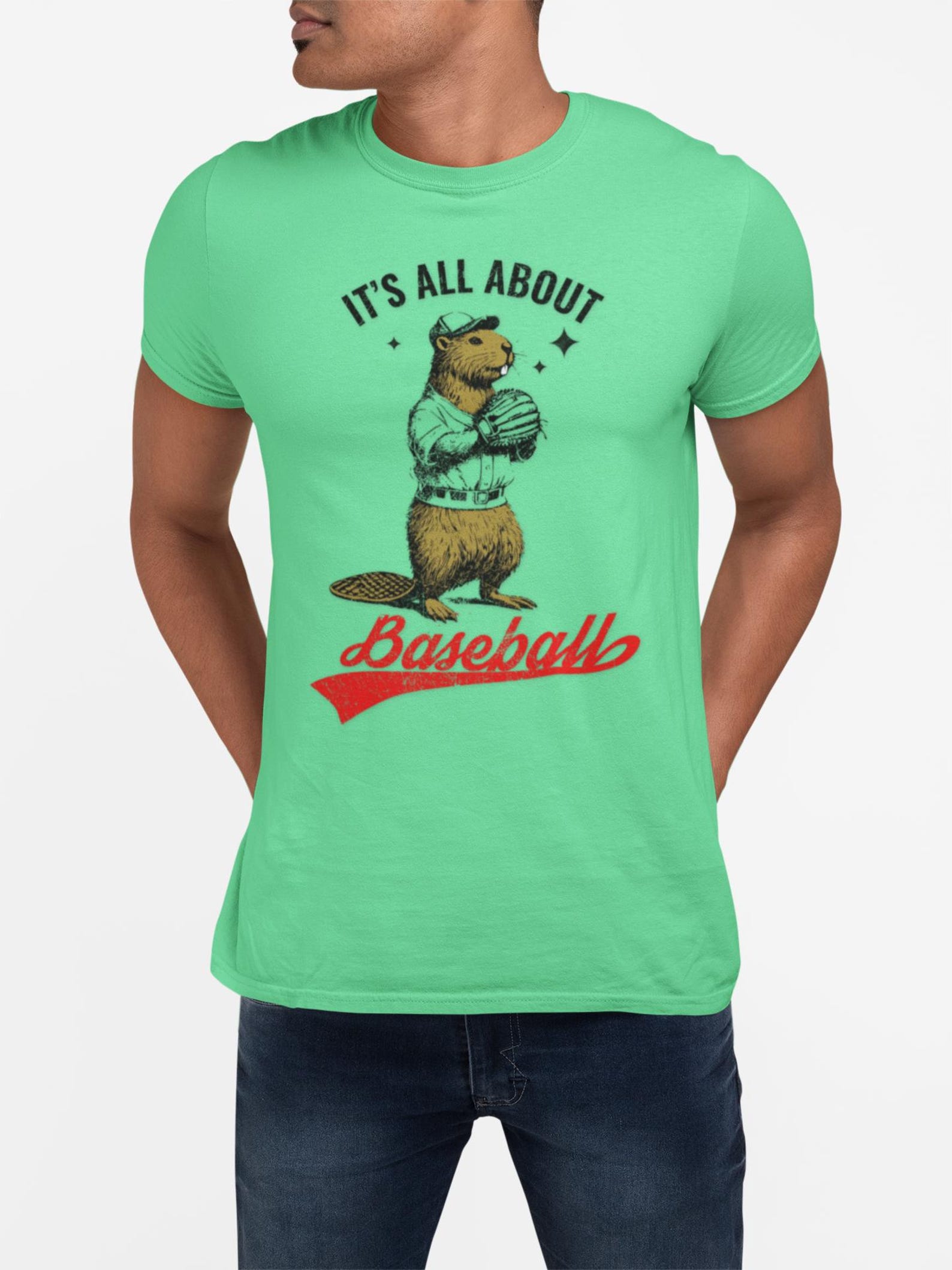 Vintage Beaver Baseball Tee, L