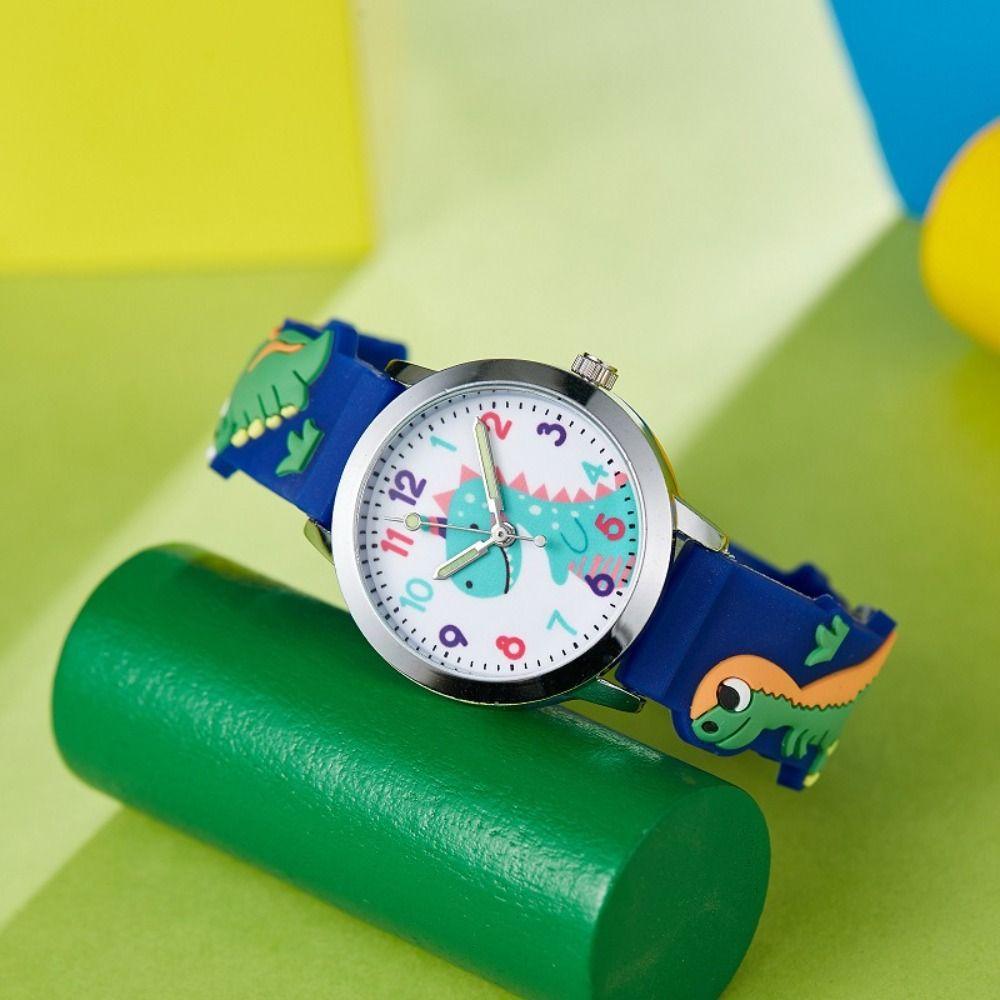Round Dinosaur Wristwatch PU Watchband Wrist Watch Fashion Quartz Watch