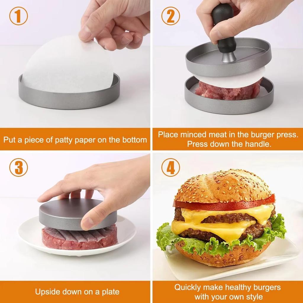 Hamburger Patty Machine Home Kitchen Burger Meat Press Making Round Patty Press Mold Creative Breakfast Patty Maker Aluminum Bur