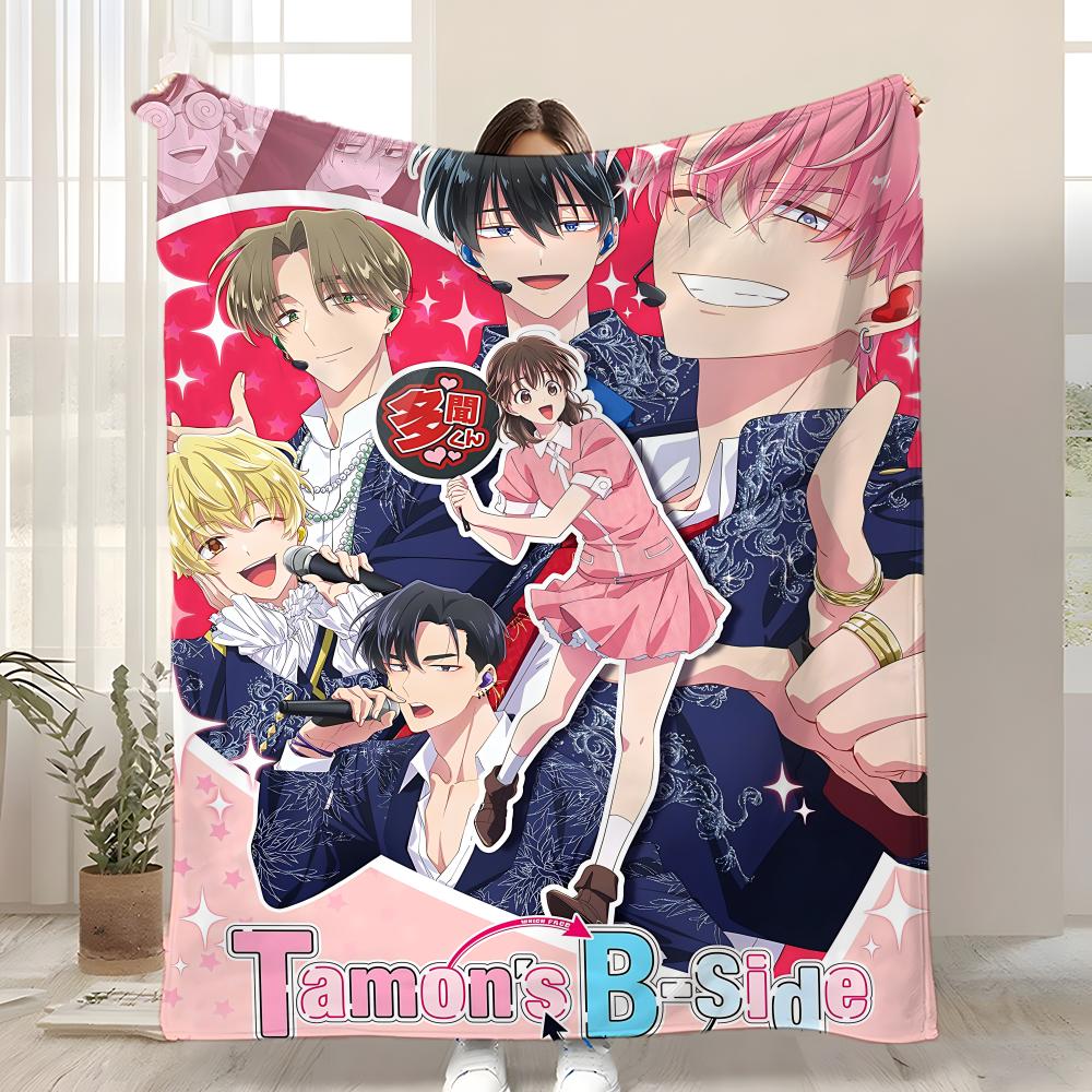 

Anime Tamon-kun Ima Dotchi Throw Kid-Friendly Flannel Throw Blanket Soft Warm Anti-Static Washable All Season 75x90cm