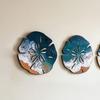 3 Pcs Summer Coastal Wall Decor, Beach Ocean Wave Wall Art, Rustic Wood Carving Nautical Ornament for Bedroom Home Decor